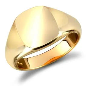 9ct Yellow Gold Square Shaped Plain Signet Ring 9.0g