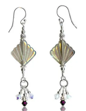 Akomeogi Garnet Opal Crystal Earrings