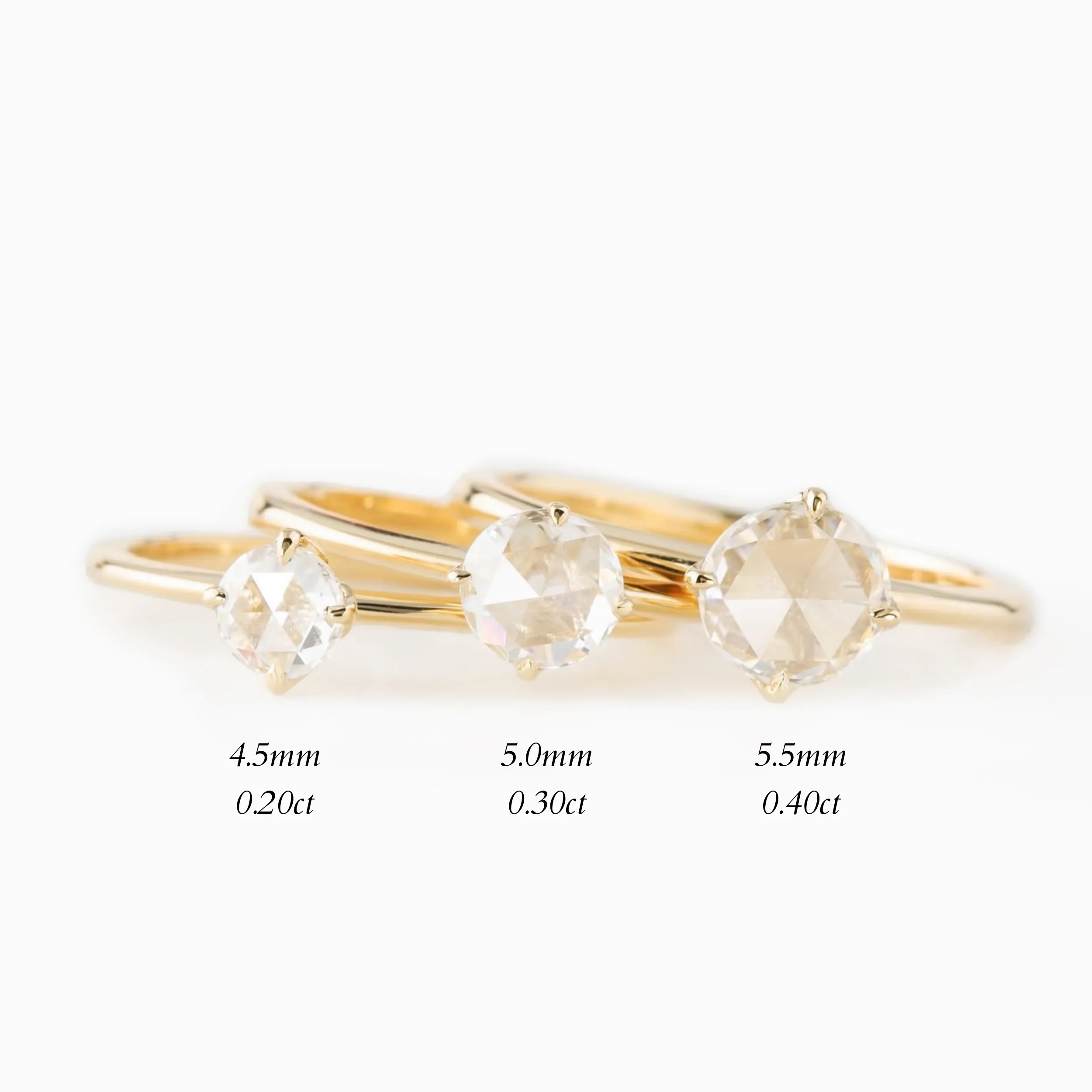 Alice Ring, 0.30ct Round Rose Cut Diamond, 14k Yellow Gold (One of a kind)