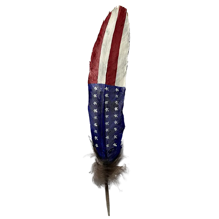 AMERICAN FLAG Turkey Feather Wing 10”-12”
