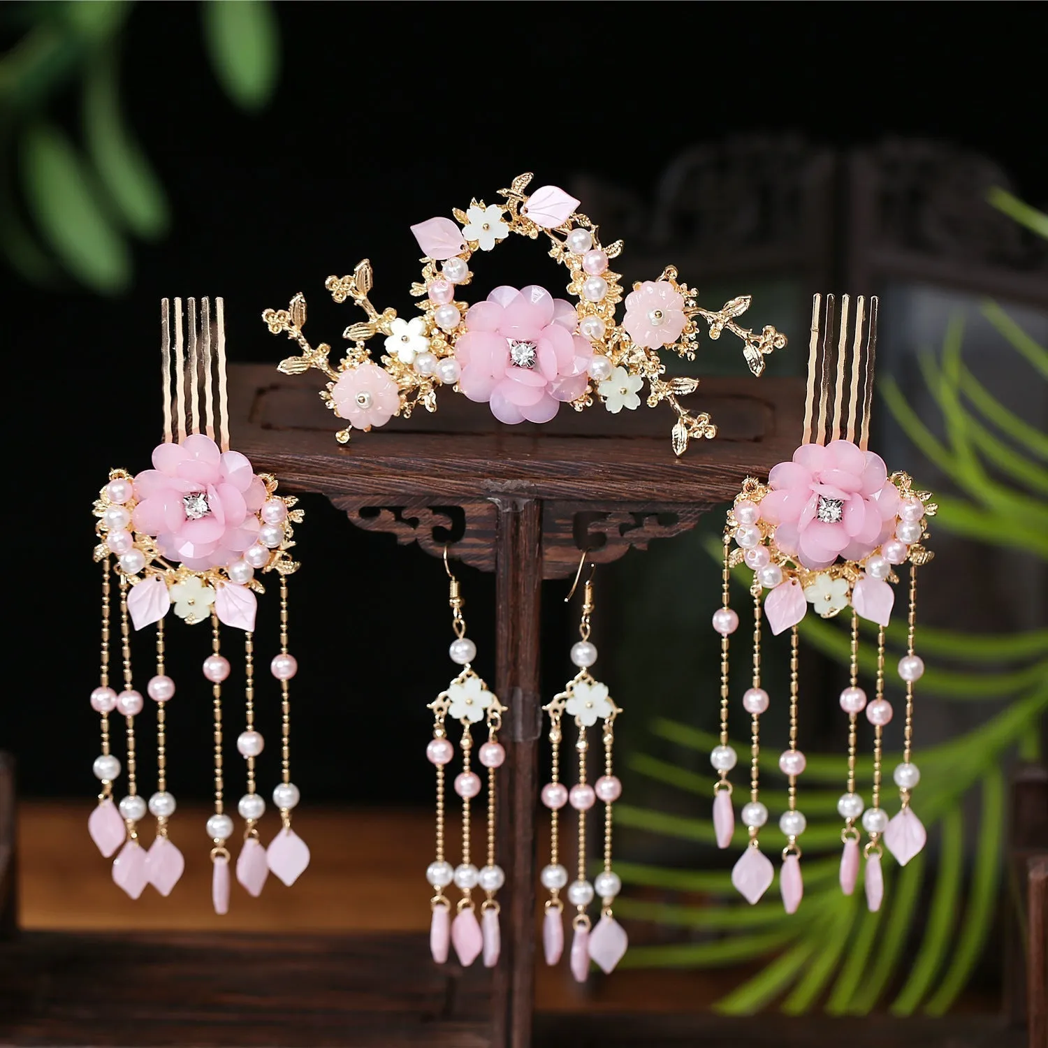 Ancient Style Super Fairy Hanfu Tassel Hairpin Hair Crown Hair Accessories Complete Set