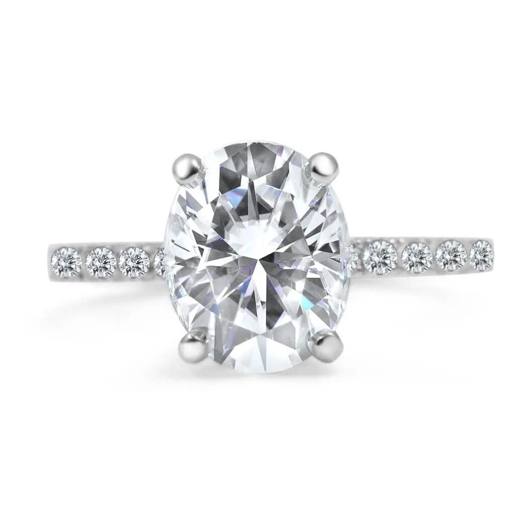 Angela | Oval Moissanite Engagement Ring and Angela Wedding Band