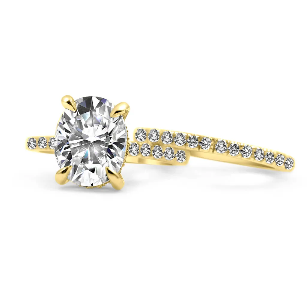 Angela | Oval Moissanite Engagement Ring and Angela Wedding Band
