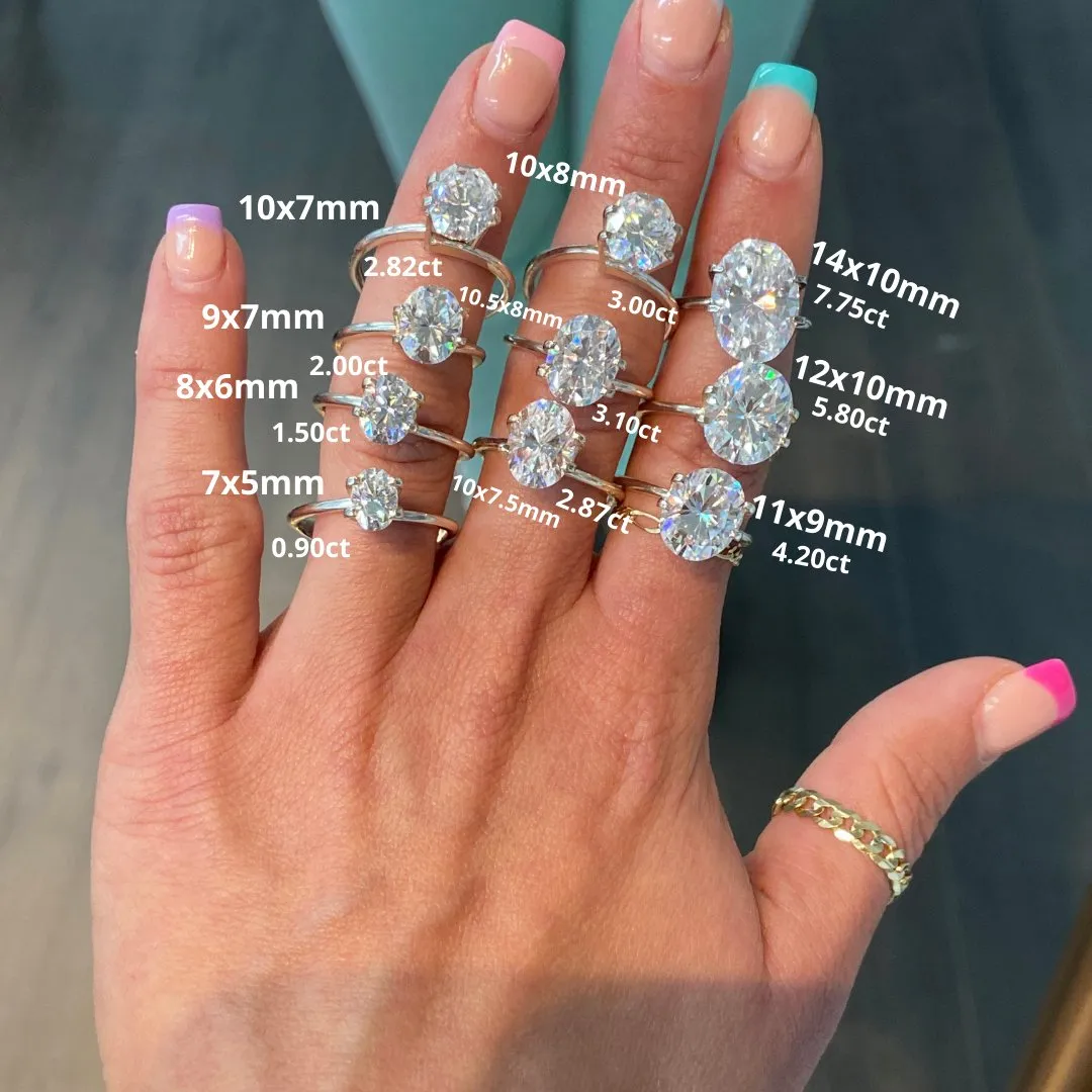 Angela | Oval Moissanite Engagement Ring and Angela Wedding Band