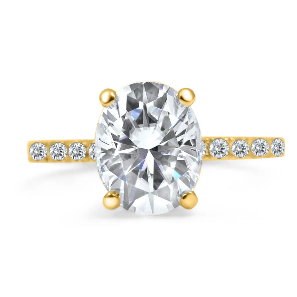 Angela | Oval Moissanite Engagement Ring and Angela Wedding Band