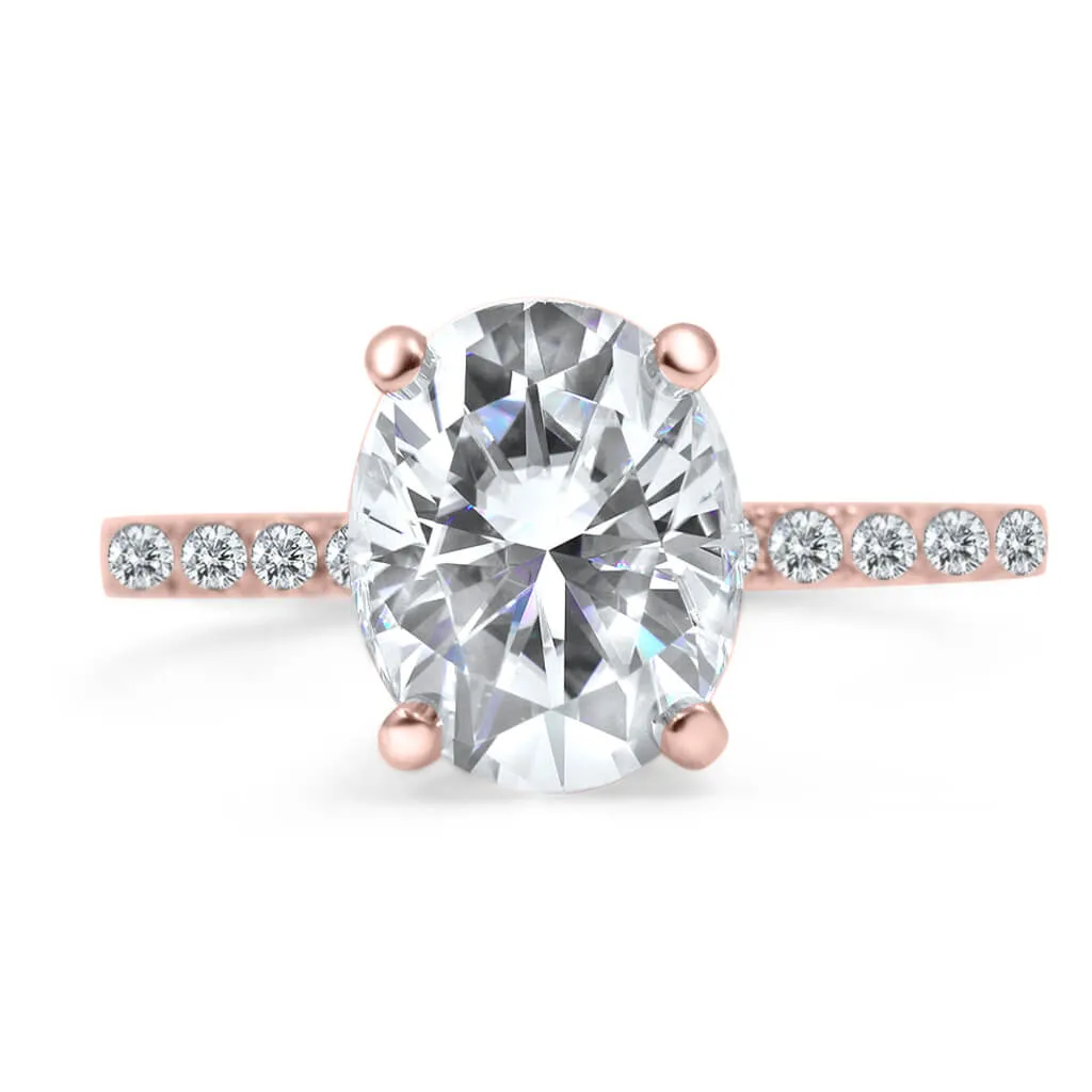 Angela | Oval Moissanite Engagement Ring and Angela Wedding Band
