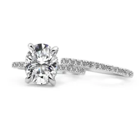 Angela | Oval Moissanite Engagement Ring and Angela Wedding Band