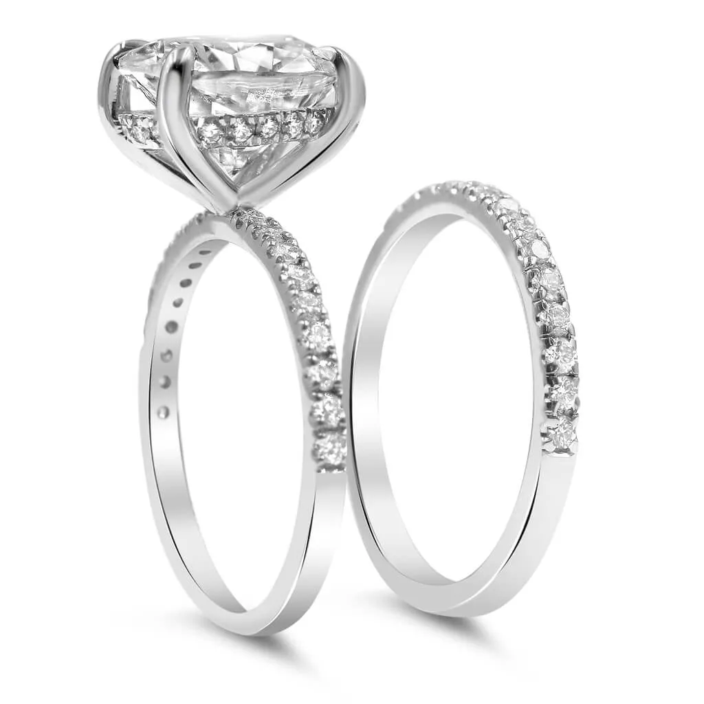 Angela | Oval Moissanite Engagement Ring and Angela Wedding Band