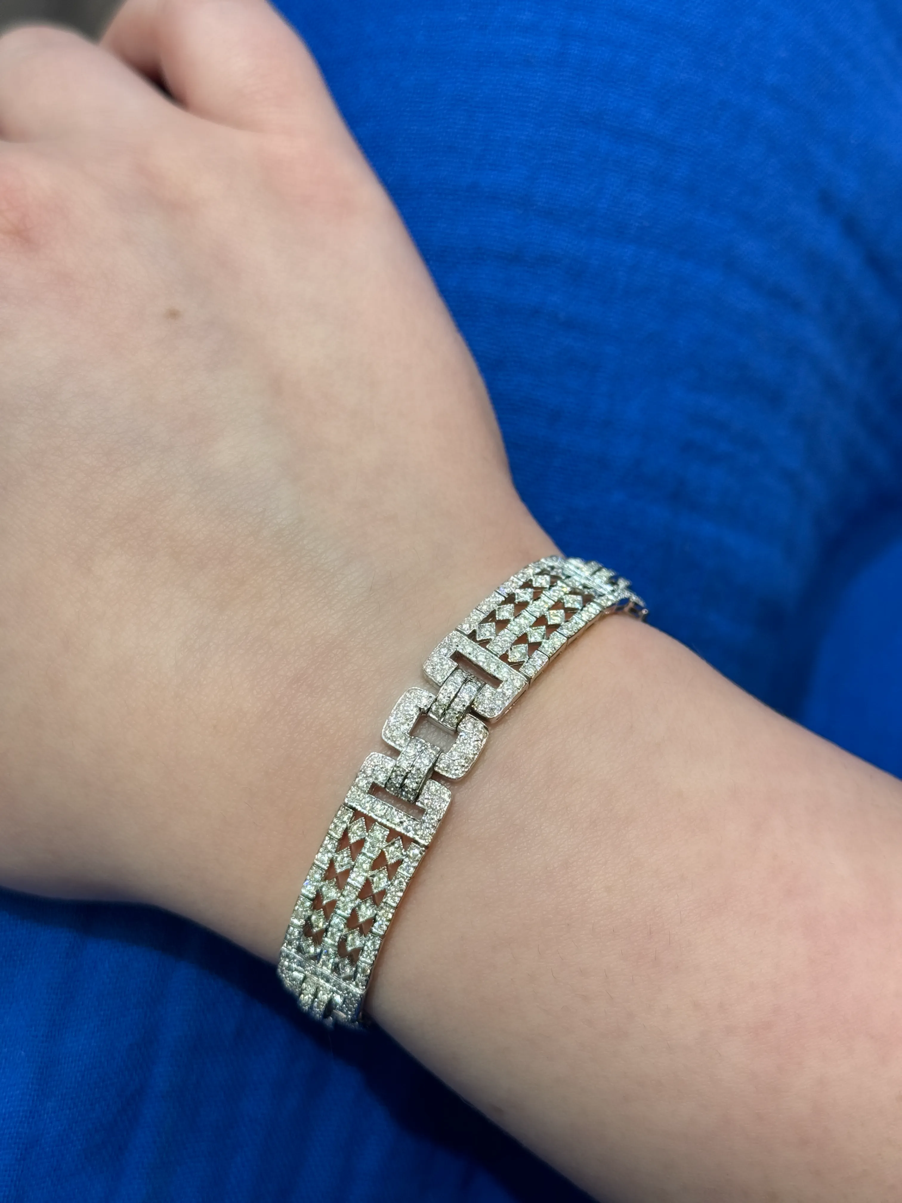 Antique Link Diamond Bracelet