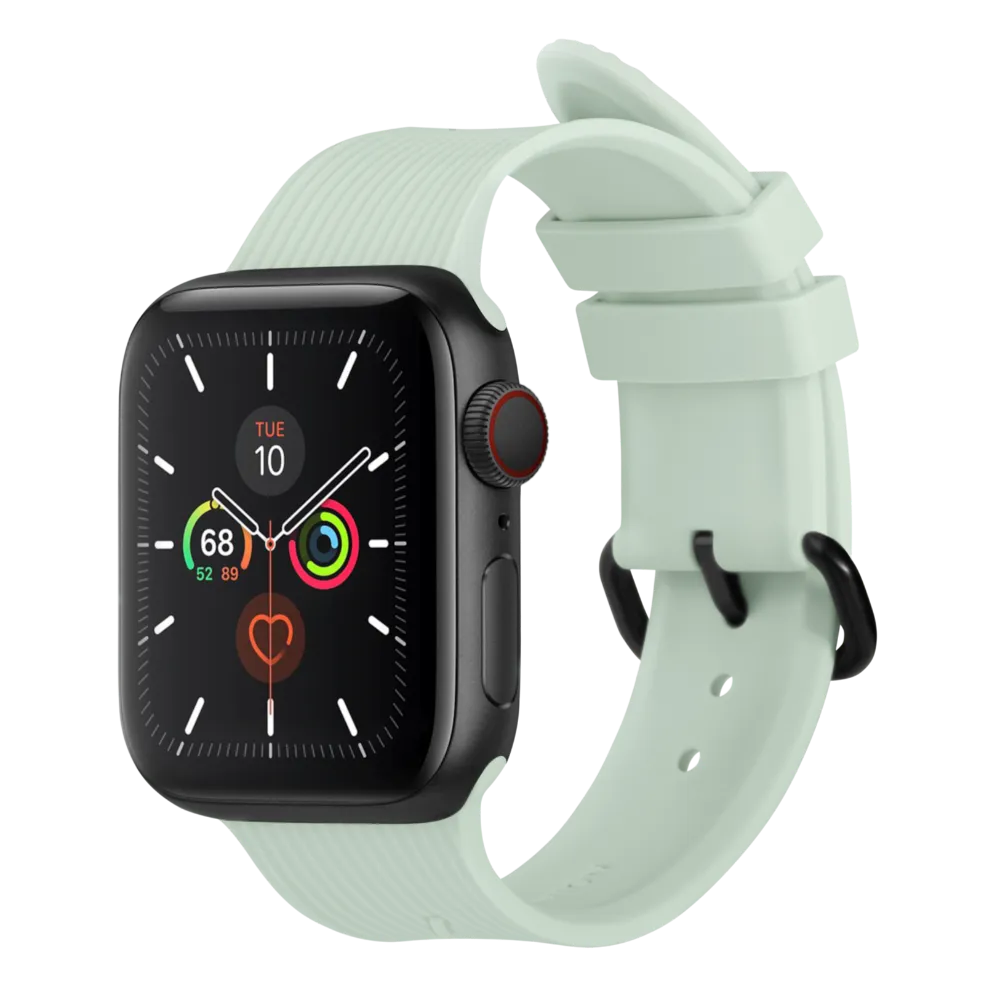 Apple Watch (38/40/SE/41/42mm) Native Union Curve Strap Sage Silikone Rem - Grøn