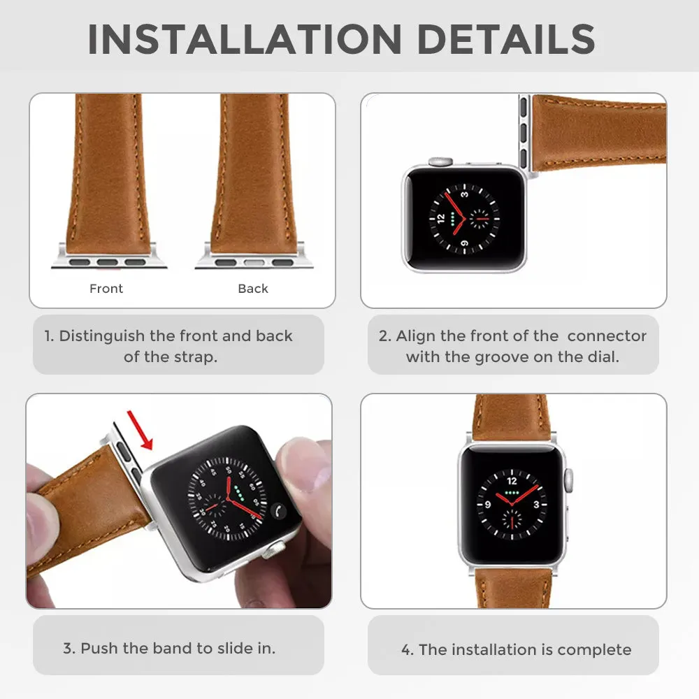 Apple Watch 41mm / 40mm / 38mm | Leather Watch Band Strap | Pink