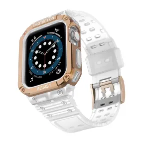 Apple Watch (41mm) unique TPU watch strap - Matte Transparent / Rose Gold