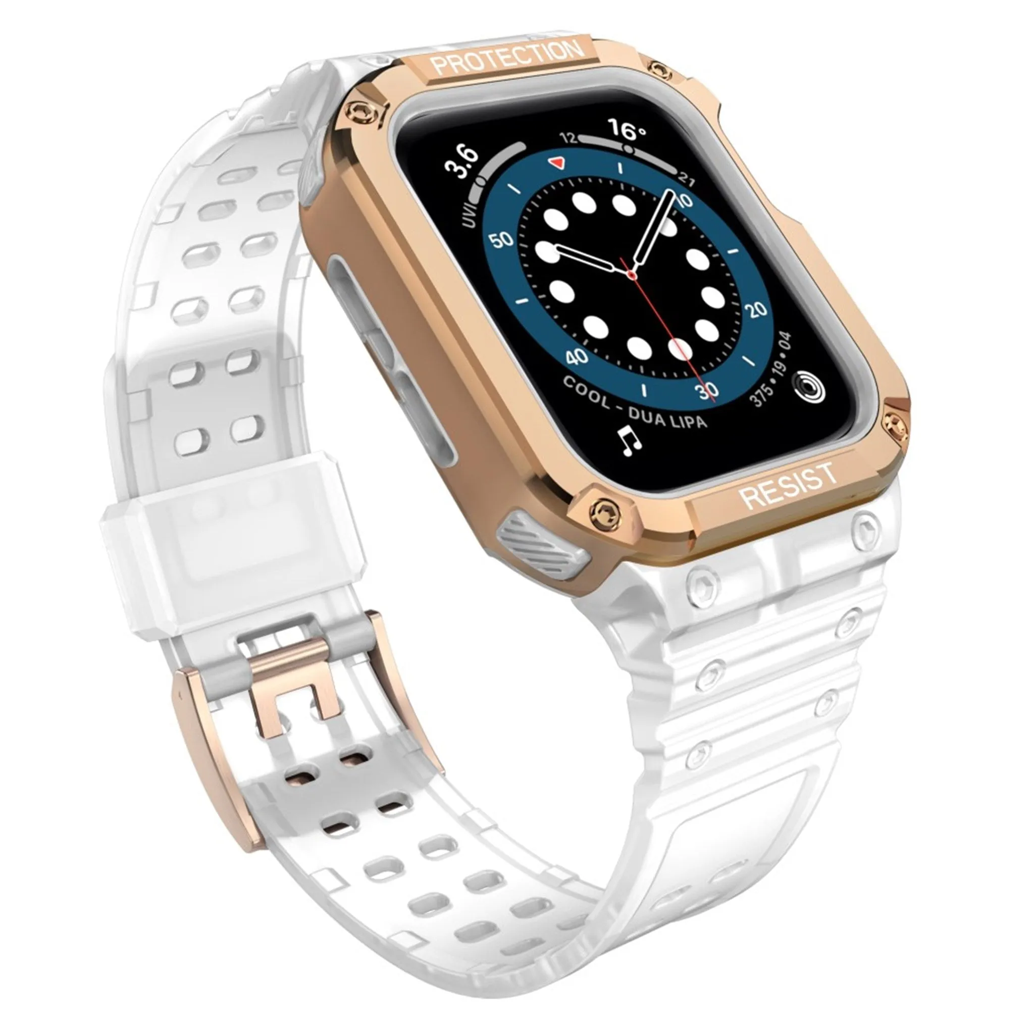 Apple Watch (41mm) unique TPU watch strap - Matte Transparent / Rose Gold