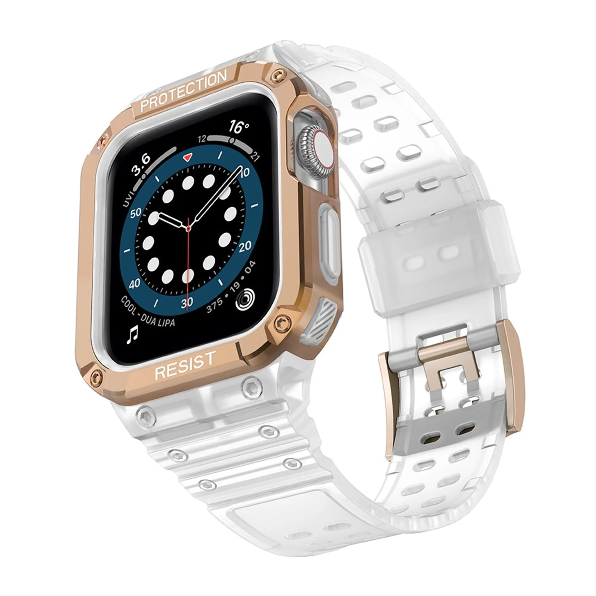Apple Watch (41mm) unique TPU watch strap - Matte Transparent / Rose Gold