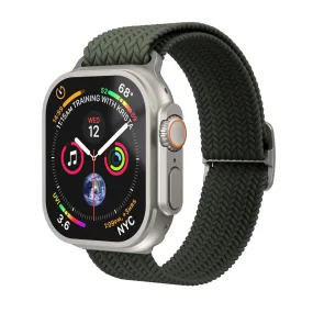 Apple Watch (42/44/45/SE/46/49mm) Vonmählen Woven Loop Nylon Rem - Olive