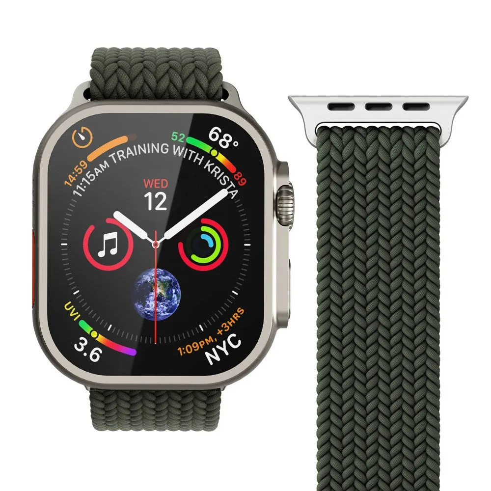 Apple Watch (42/44/45/SE/46/49mm) Vonmählen Woven Loop Nylon Rem - Olive