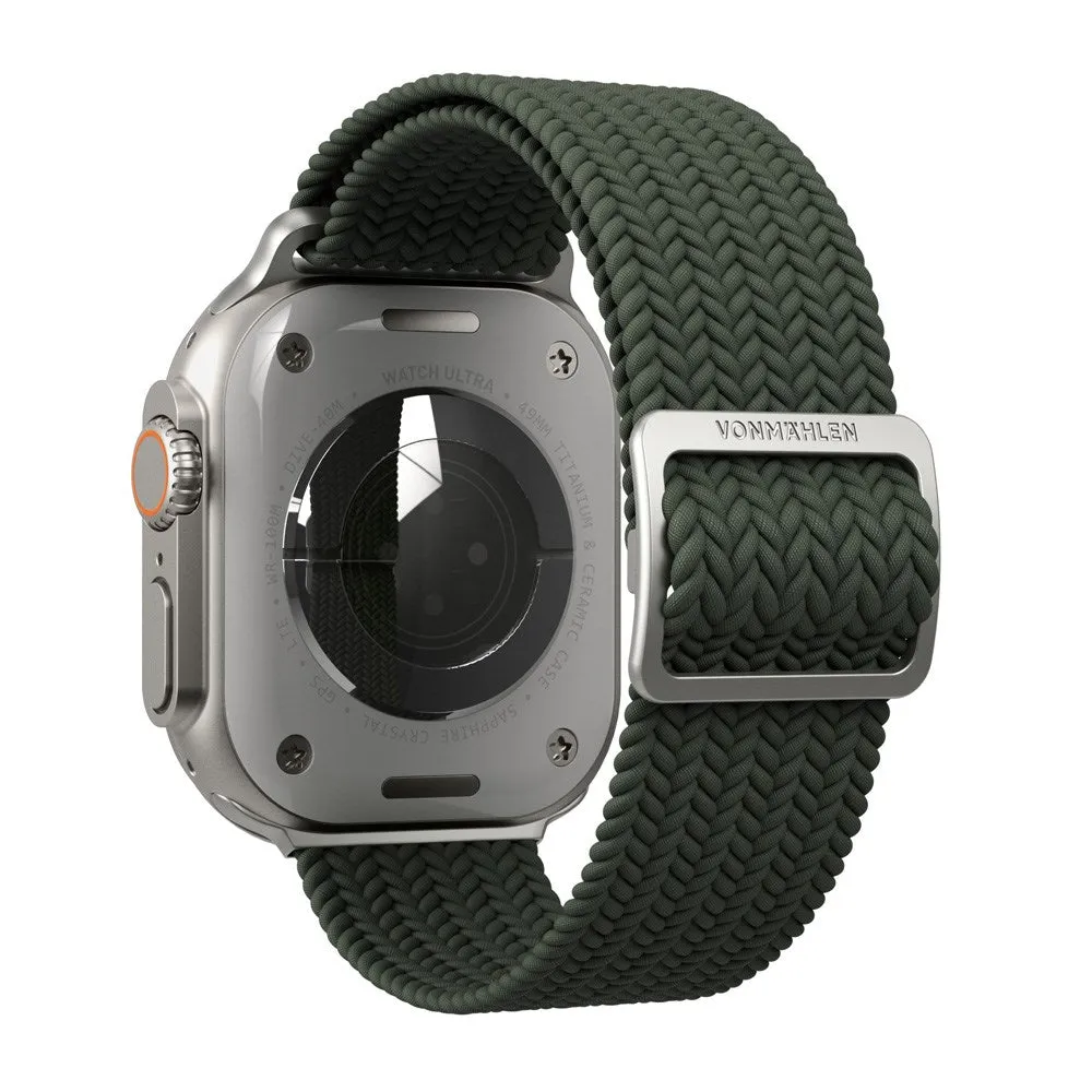 Apple Watch (42/44/45/SE/46/49mm) Vonmählen Woven Loop Nylon Rem - Olive