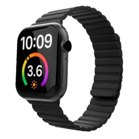 Apple Watch (42/44/SE/45/49mm) Lippa Magnetisk Silikone Rem - Sort