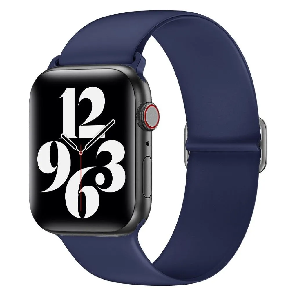 Apple Watch 44mm elastic silicone watch strap - Midnight Blue