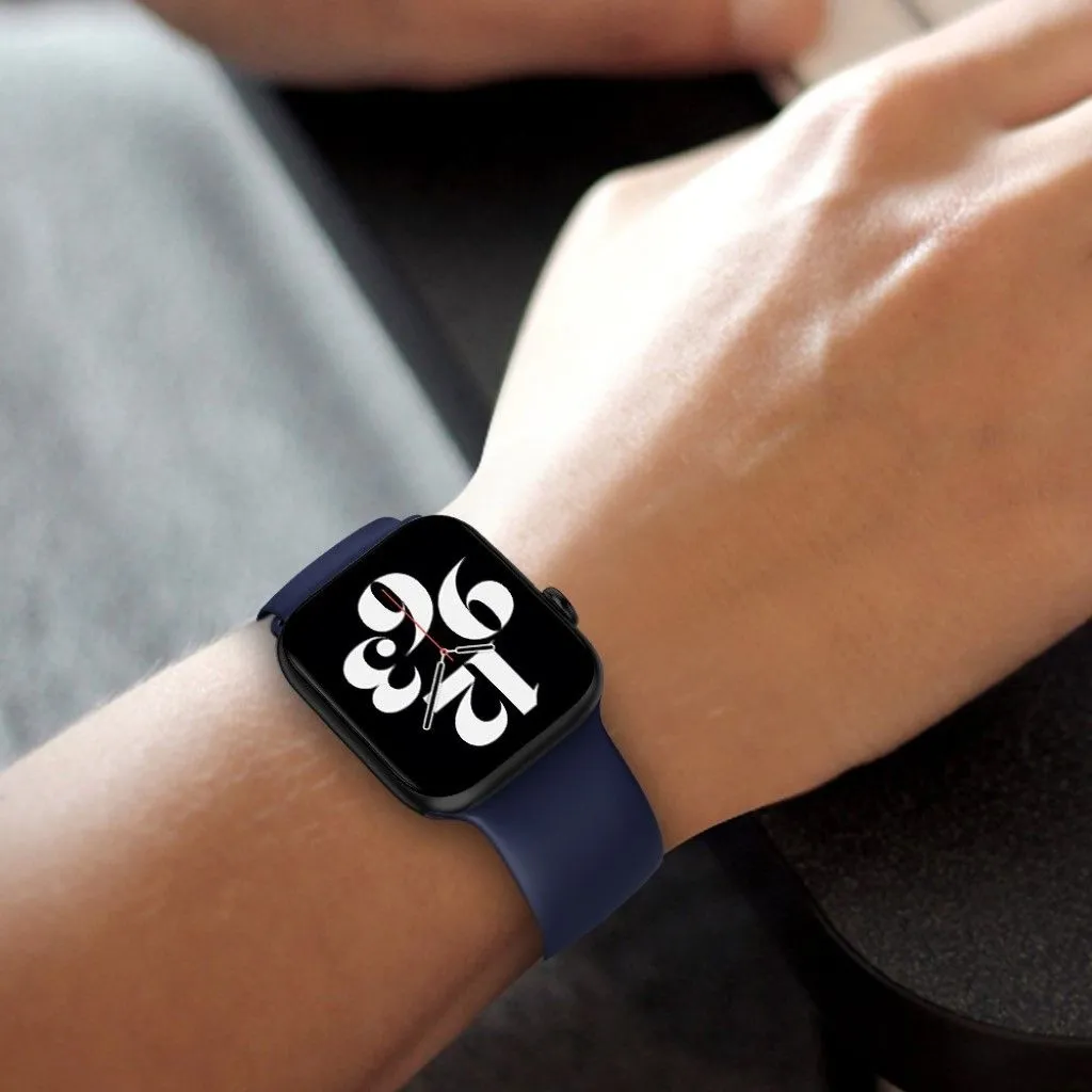 Apple Watch 44mm elastic silicone watch strap - Midnight Blue