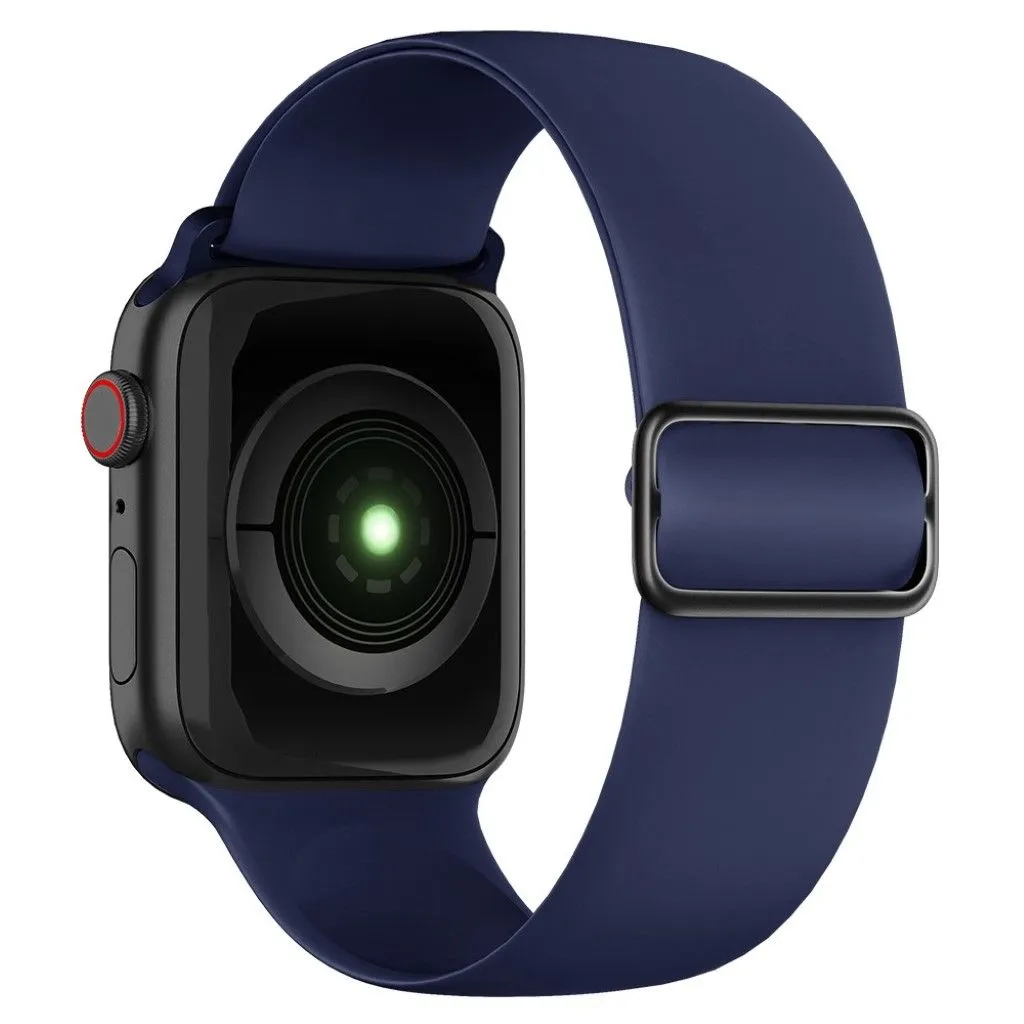 Apple Watch 44mm elastic silicone watch strap - Midnight Blue