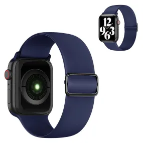 Apple Watch 44mm elastic silicone watch strap - Midnight Blue