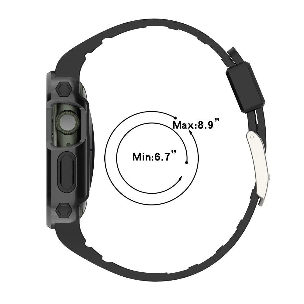 Apple Watch (45mm) color contrast watch strap    protective case - Black / Blue
