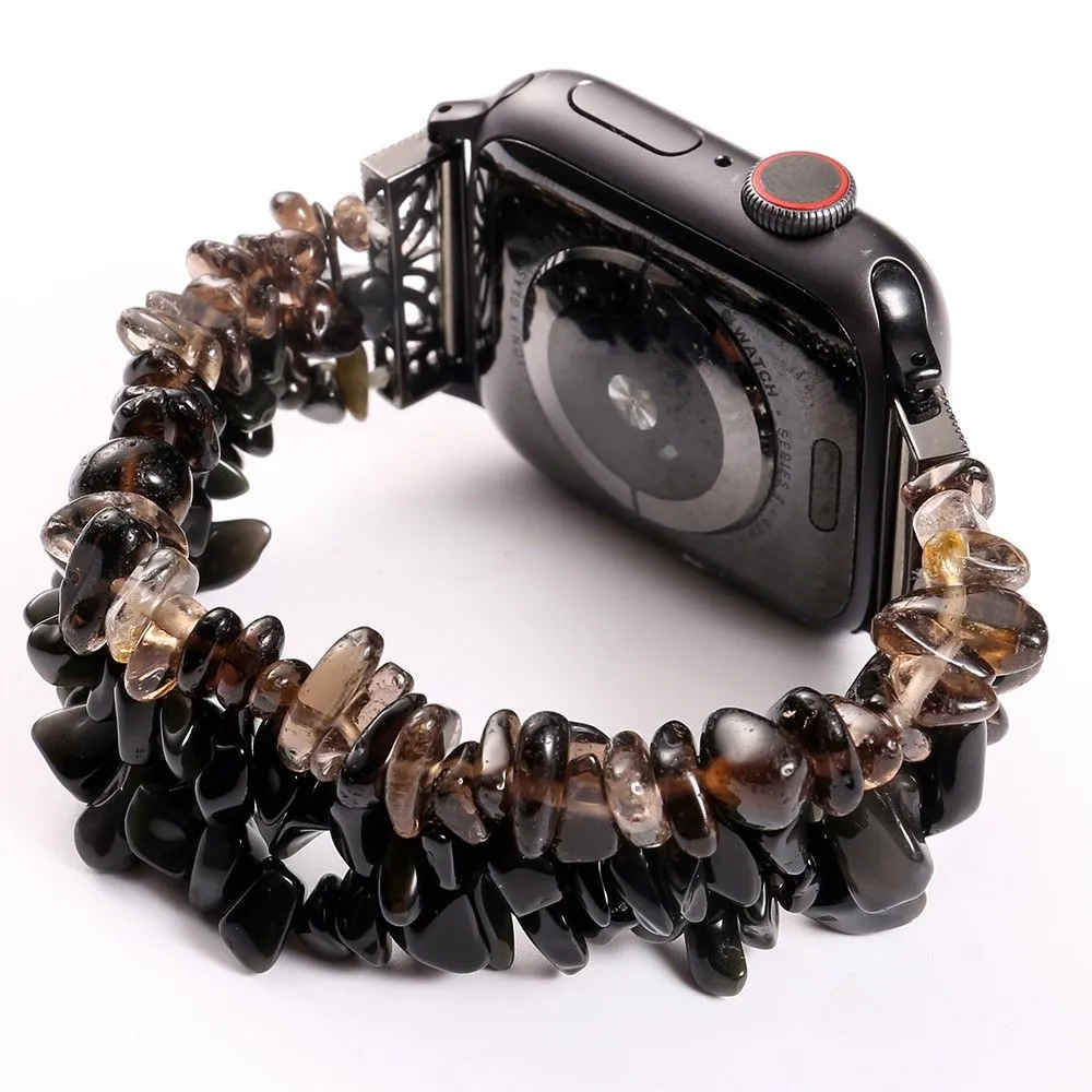 Apple Watch (45mm) natural stones style watch strap - Black