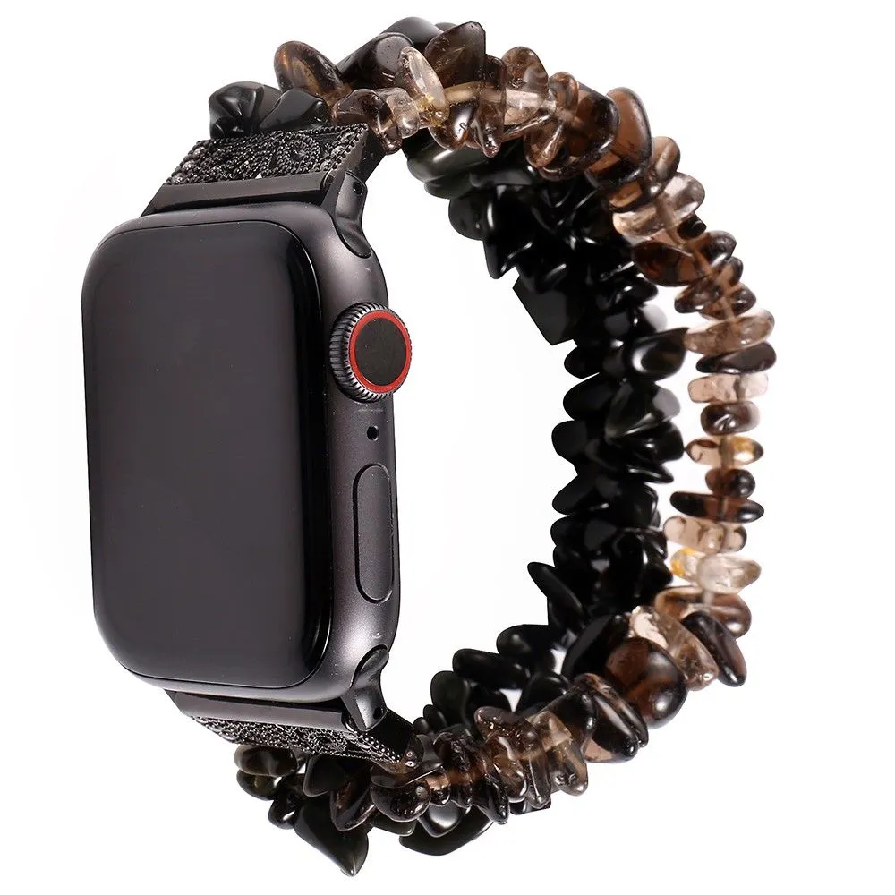 Apple Watch (45mm) natural stones style watch strap - Black
