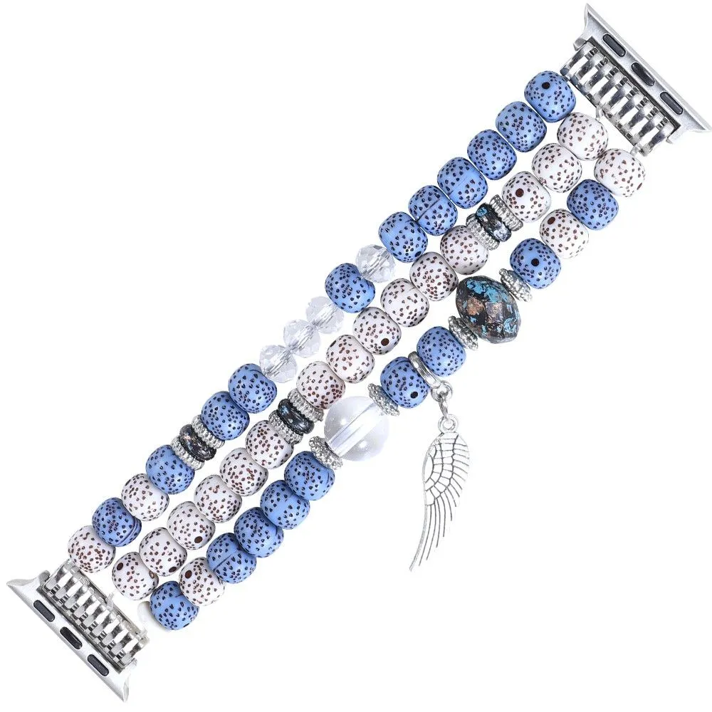 Apple Watch (45mm) wing décor in bead style watch strap - Light Blue