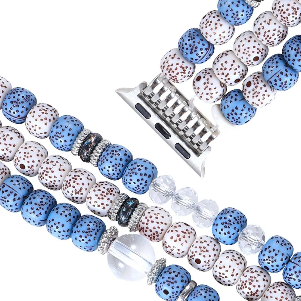 Apple Watch (45mm) wing décor in bead style watch strap - Light Blue