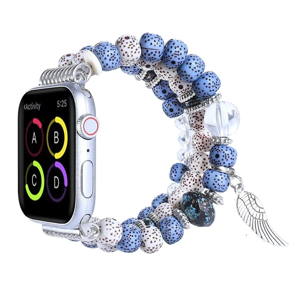 Apple Watch (45mm) wing décor in bead style watch strap - Light Blue