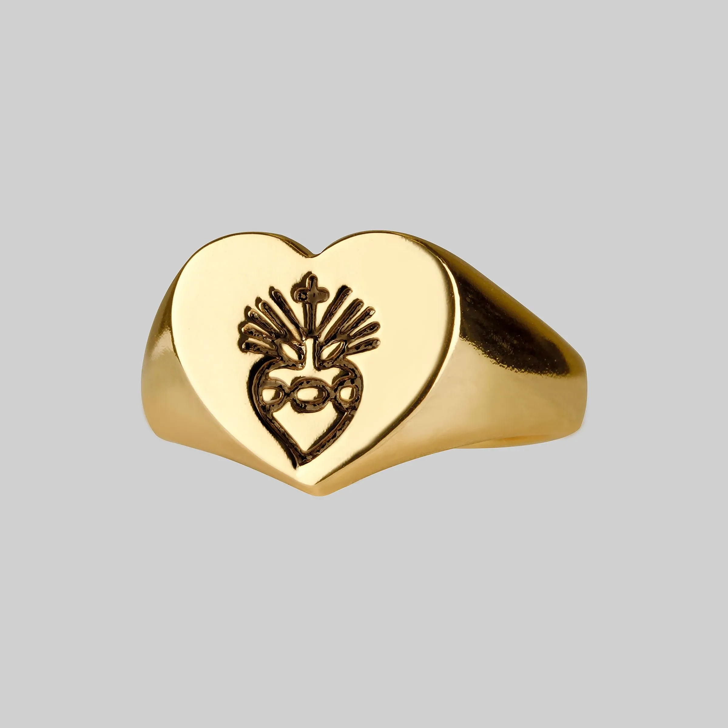 ARDOUR. Sacred Heart Signet Ring - Gold