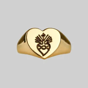 ARDOUR. Sacred Heart Signet Ring - Gold