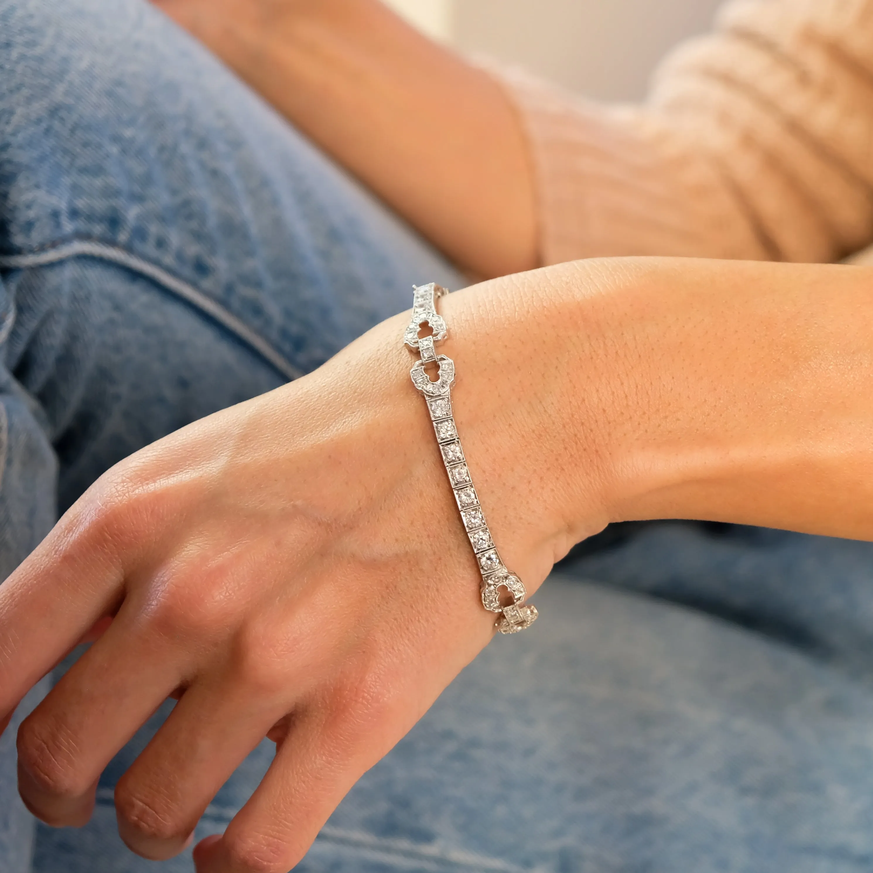 Art deco horse bit bracelet