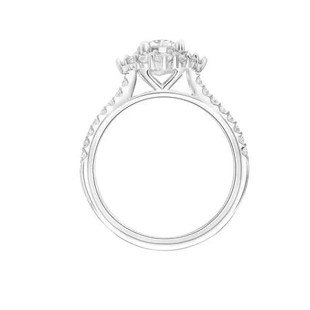 Art Deco Oval Halo Engagement Ring