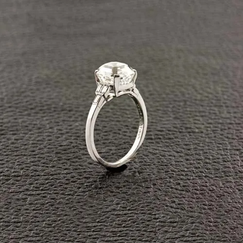 Asscher cut Diamond Engagement Ring