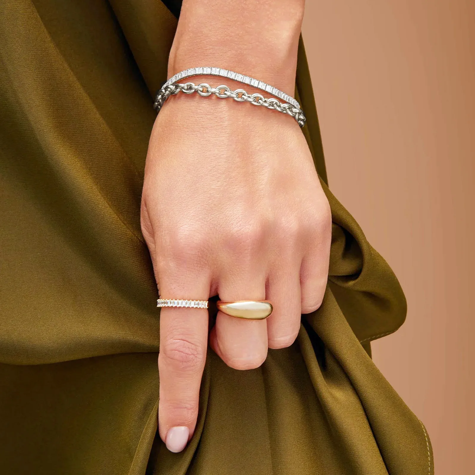 Baguette Eternity Bracelet - White Gold