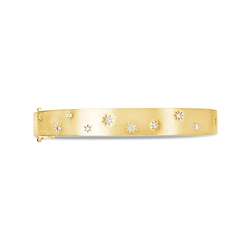 Bangle Bracelet with Scattered Diamond Stars