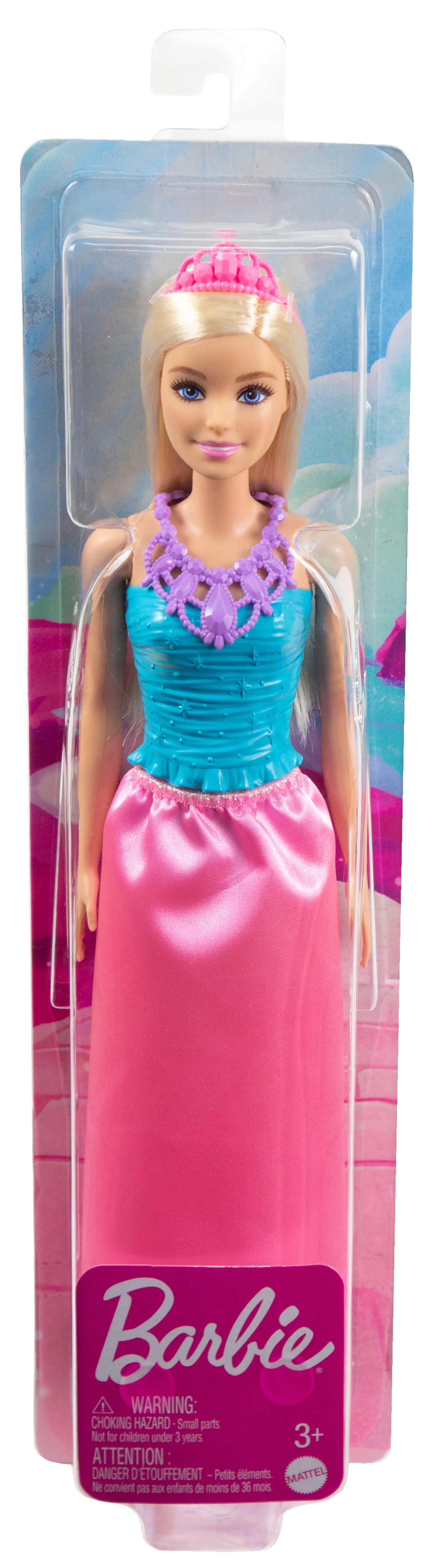 Barbie Dreamtopia Princess Blonde Doll Wearing Pink Skirt, Shoes and Tiara for Kids Ages 3 