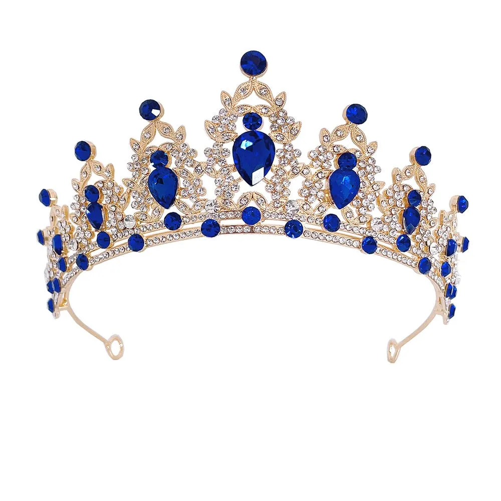 Baroque Crystal Tiara Crown Wedding Pageant Hair Accessories