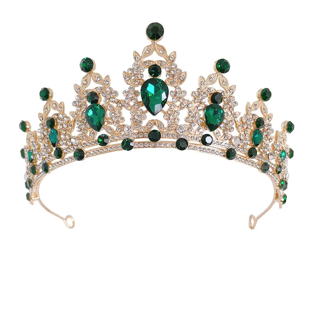 Baroque Crystal Tiara Crown Wedding Pageant Hair Accessories