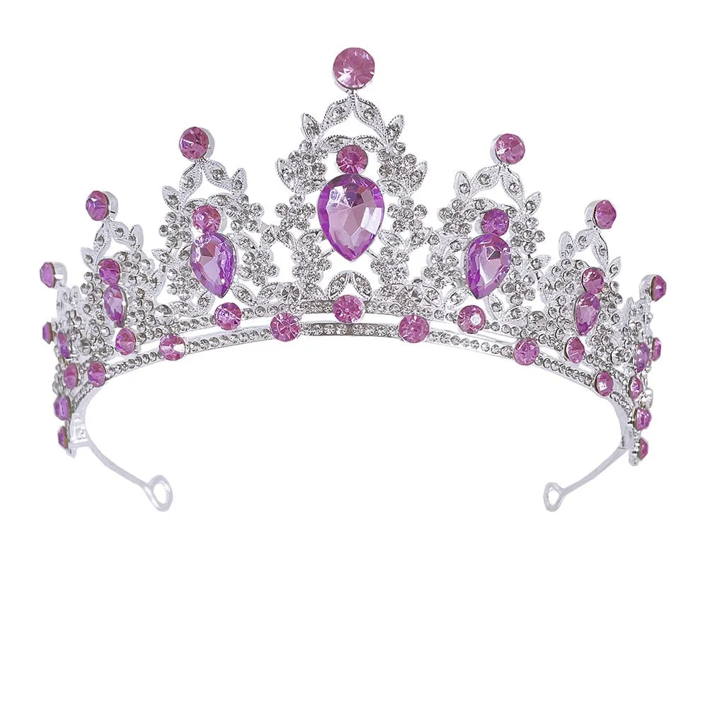 Baroque Crystal Tiara Crown Wedding Pageant Hair Accessories