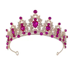 Baroque Crystal Tiara Crown Wedding Pageant Hair Accessories