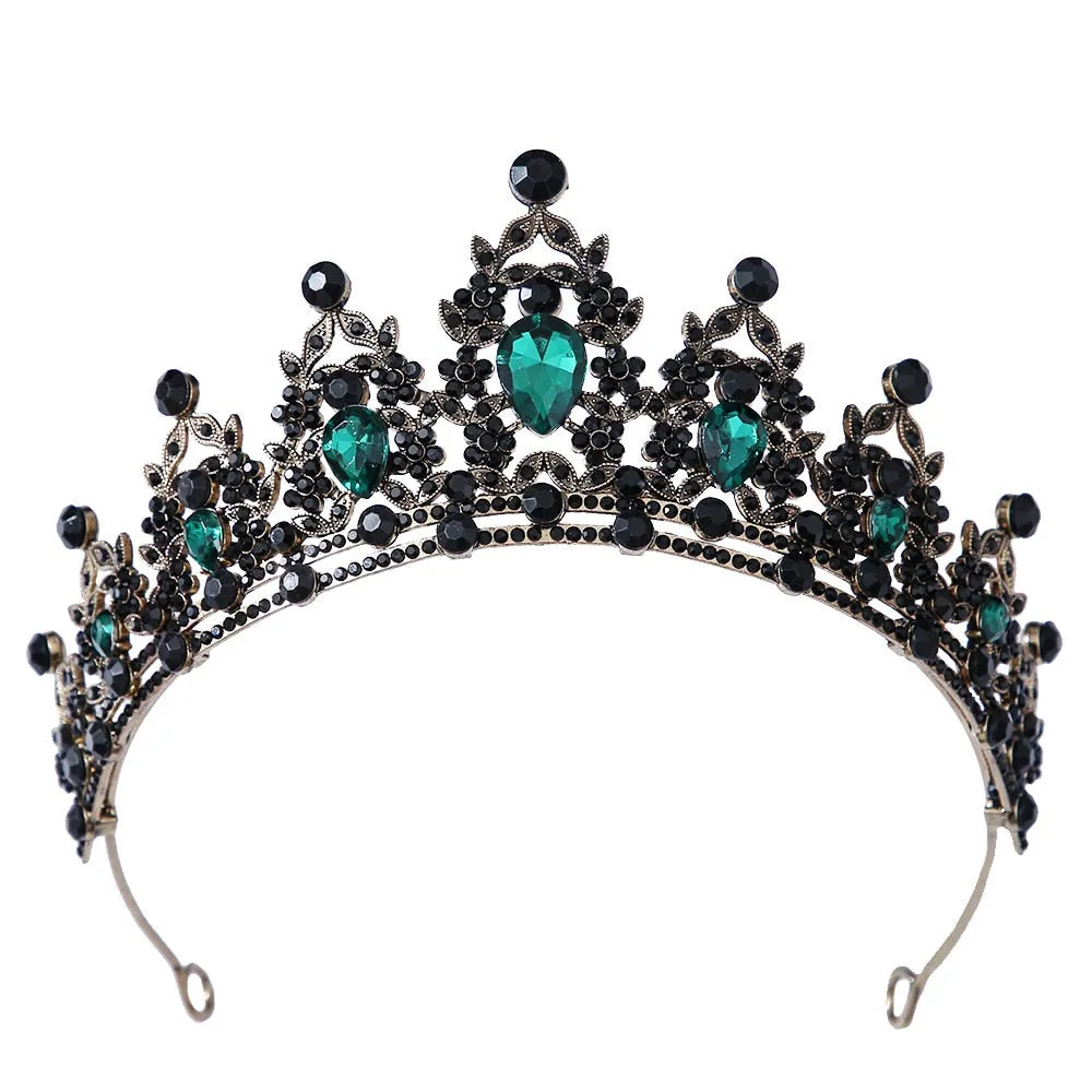 Baroque Crystal Tiara Crown Wedding Pageant Hair Accessories