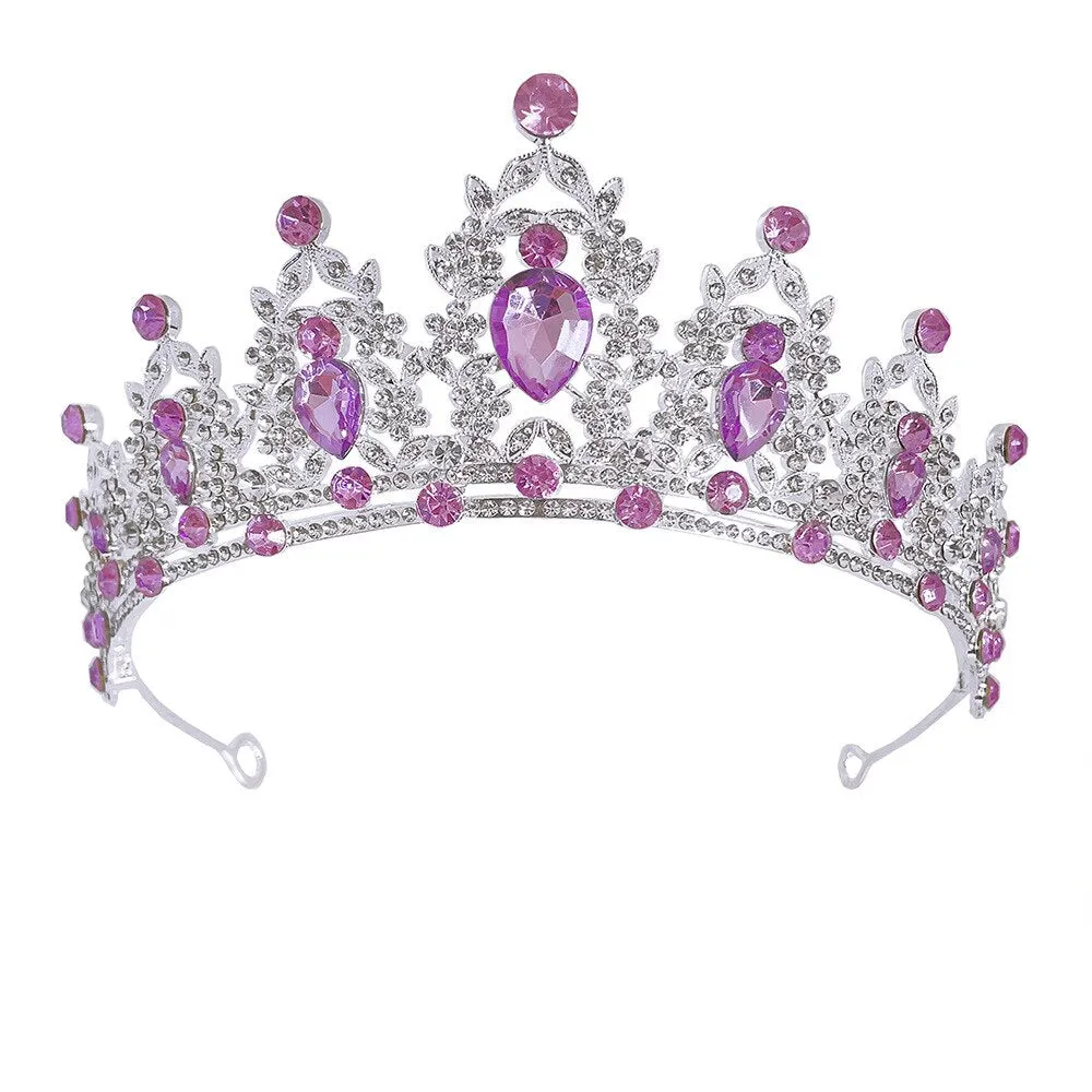 Baroque Crystal Tiara Crown Wedding Pageant Hair Accessories