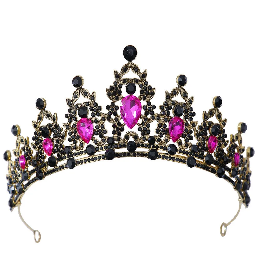 Baroque Crystal Tiara Crown Wedding Pageant Hair Accessories