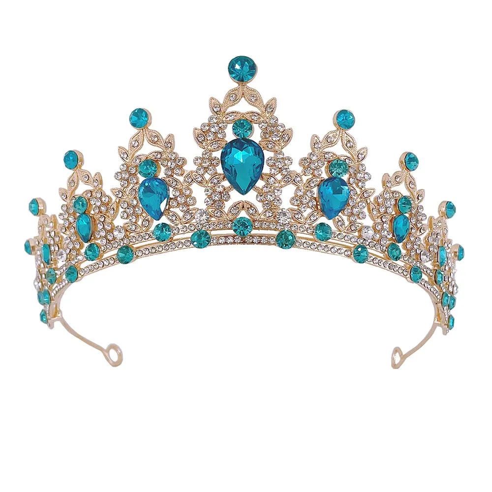 Baroque Crystal Tiara Crown Wedding Pageant Hair Accessories