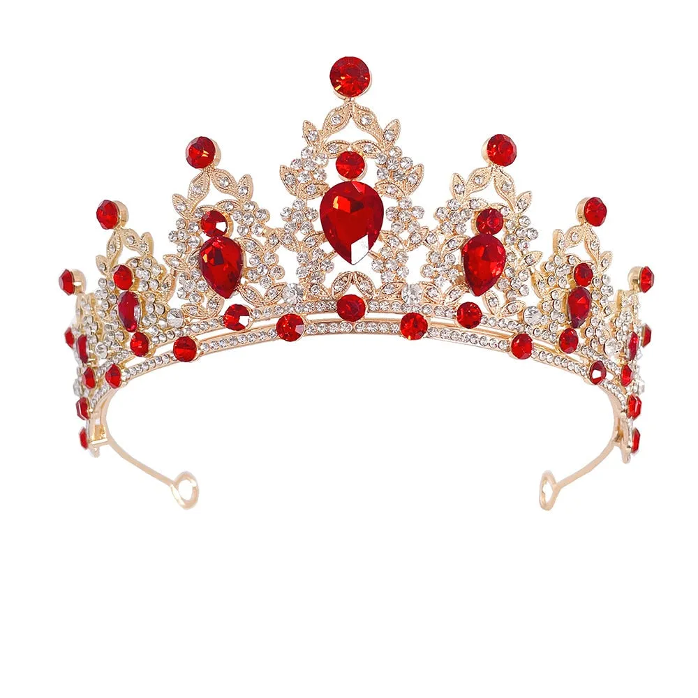 Baroque Crystal Tiara Crown Wedding Pageant Hair Accessories