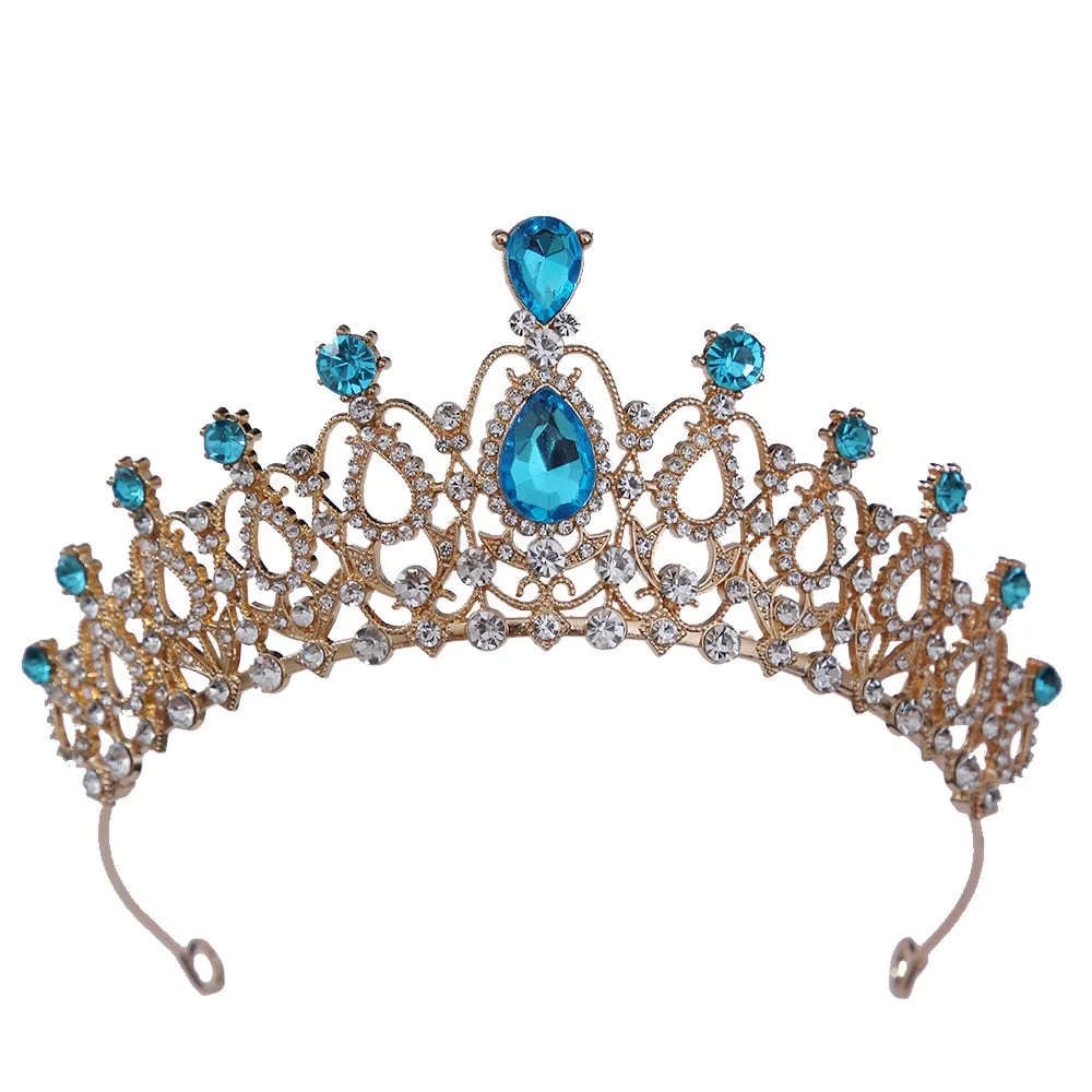 Baroque Crystal Tiara Crown Wedding Pageant Hair Accessories